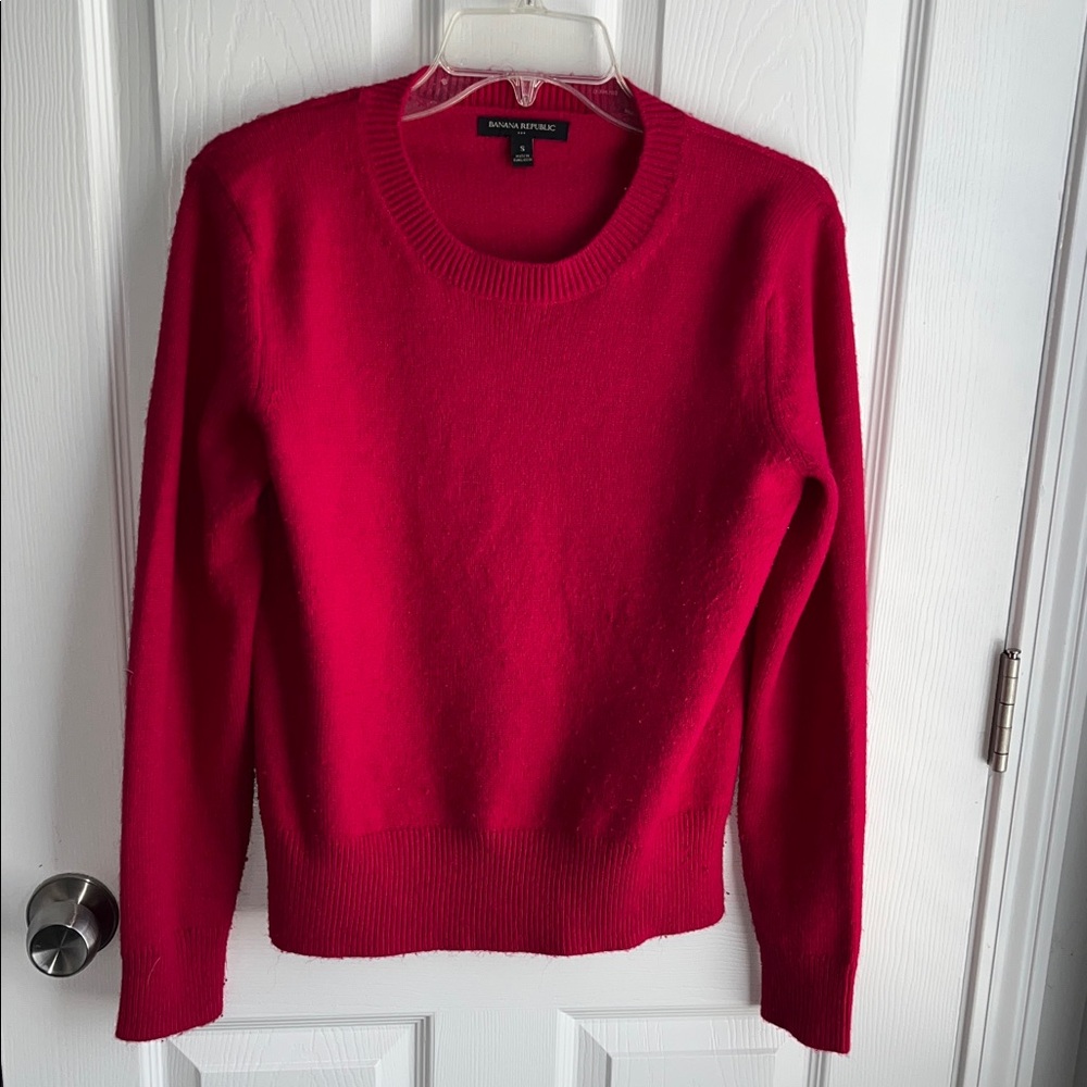 Banana Republic Fuchsia Women's Cardigan Bold Crew Neck Sweater size Small - Picture 1 of 9